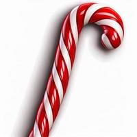 bastão de doces de Natal 3D em fundo branco isolado. feriado, celebração, dezembro, feliz natal foto