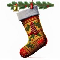 3D meias de Natal em fundo branco isolado. feriado, celebração, dezembro, feliz natal foto