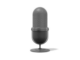 microfone moderno. ícone realista em fundo branco. renderização 3D. foto