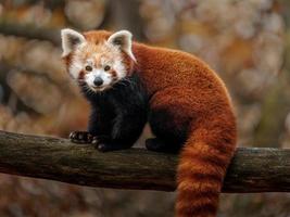 panda vermelho na árvore foto