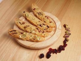 biscotti de pistache e cranberry foto