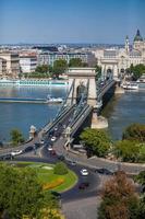 ponte de correntes de Szechenyi, Budapeste, Hungria