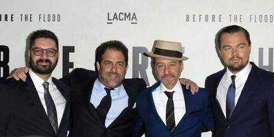 los angeles, 24 de outubro - tim pastore, brett ratner, fisher stevens, leoardo dicaprio na triagem do canal geográfico nacional antes da enchente no teatro bing em lacma em 24 de outubro de 2016 em los angeles, ca foto