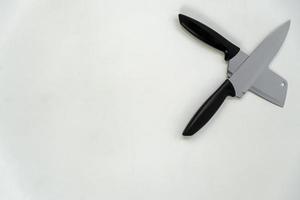 faca de metal e preto, faca de aço afiada com cabo de plástico, guadalajara foto
