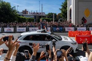 guadalajara, méxico - 25 de outubro de 2022 showrun checo perez, fórmula 1 red bull monolugar rb7 foto