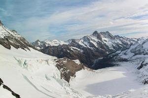 paisagem de montanha Alpes alpinos em jungfraujoch, topo da Europa Suíça
