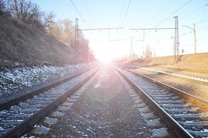 paisagem ferroviária de inverno foto