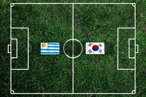 competição de copa de futebol entre o nacional do uruguai e o nacional da coreia do sul. foto