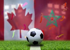 competição de copa de futebol entre o canadá nacional e o marrocos nacional. foto