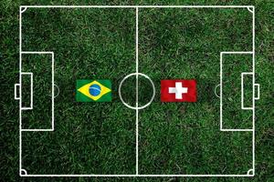 competição da copa de futebol entre as seleções nacional brasil e nacional suíça. foto