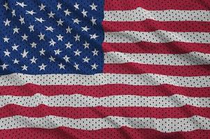 bandeira dos estados unidos da américa impressa em um esporte de nylon de poliéster foto