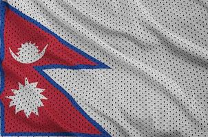 bandeira do nepal impressa em tecido de malha esportiva de nylon de poliéster w foto