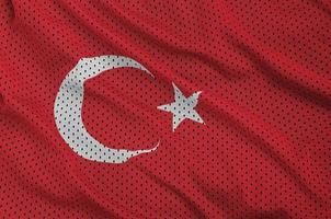 bandeira da turquia impressa em tecido de malha esportiva de nylon de poliéster foto