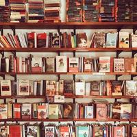 estante de livros em uma livraria foto