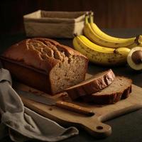 pão de banana saudável ou bolo no café da manhã foto