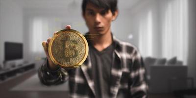 comércio de criptomoeda moedas bitcoin trocas investem ações do metaverso foto