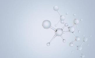 estrutura limpa molecular ou atômica no fundo branco, ilustração 3d. foto