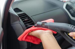 ventilação de limpeza a vapor no carro foto