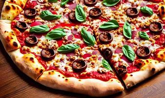 pizza. fast-food de cozinha italiana tradicional. foto