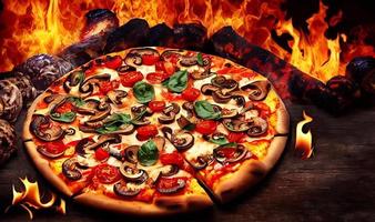 pizza. fast-food de cozinha italiana tradicional. foto
