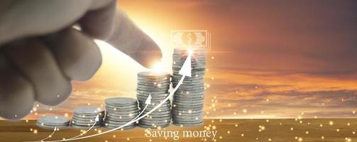 conceito de economia de dinheiro para o futuro, planejamento financeiro foto