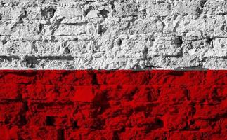 bandeira da polônia em um plano de fundo texturizado. colagem de conceito. foto