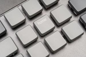 close-up do botão home no teclado. foto