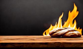 forno - tradicional pão fresco quente cozido. tiro perto do pão. foto