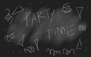 um quadro-negro escreve as palavras escola de estilo de tempo de festa, professor, aluno. foto