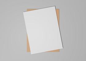 maquete de papel no espaço de trabalho foto
