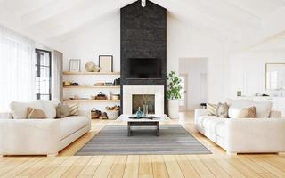 design de interiores de sala de estar moderna foto