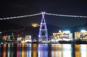 visão noturna de yeosu, província de jeolla do sul, coreia