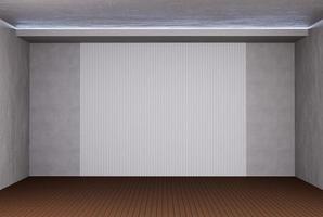 renderização de interiores em casa com parede de cor de quarto vazio foto