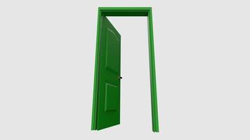 ilustração de porta isolada renderização em 3d foto