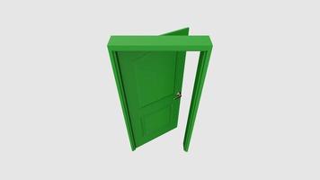 ilustração de porta isolada renderização em 3d foto