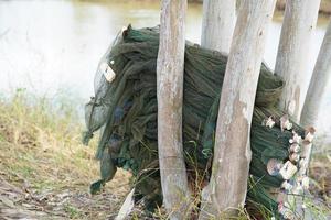 equipamento de captura de camarão no campo foto