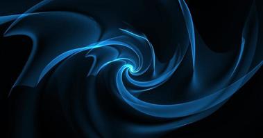 fundo abstrato. uma espiral azul de linhas e uma onda semelhante a uma energia mágica bela fumaça brilhante no espaço foto