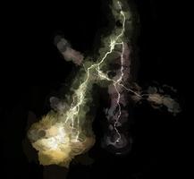 ilustração digital luzes energéticas fundo elétrico foto