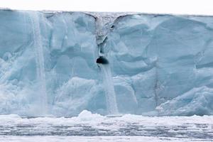 geleira no mar no ártico em nordaustlandet foto