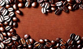 grãos de café recém-torrados. pode ser usado como plano de fundo. composição do café. foto
