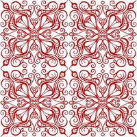 padrão gráfico sem costura, azulejo de ornamento vermelho floral sobre fundo branco, textura, design foto