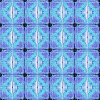 padrão simétrico floral sem costura geométrica em cores azuis e roxas, azulejo, textura, design foto