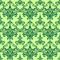 telha de ornamento sem costura simétrica de elementos abstratos gráficos verdes em fundo verde-oliva, textura, design foto
