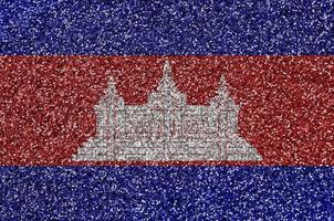 bandeira do camboja retratada em muitas pequenas lantejoulas brilhantes. fundo festival colorido para festa foto