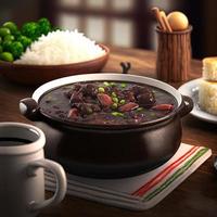 deliciosa comida brasileira de feijoada foto