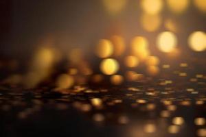 bokeh de ouro turva na véspera de ano novo foto