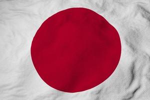 acenando a bandeira japonesa em renderização 3d foto