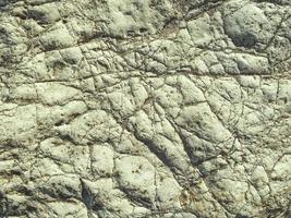 textura. formação rochosa no mar. uma pedra feita de areia, uma grande pedra jaz na praia. pedra com rachaduras e danos, textura antiga foto