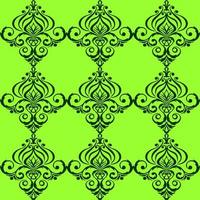 padrão gráfico sem costura, azulejo de ornamento verde floral em fundo verde-oliva, textura, design foto