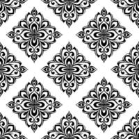 padrão gráfico sem costura, azulejo de ornamento floral preto sobre fundo branco, textura, design foto